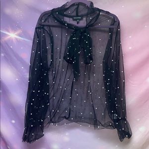 Pearl mesh blouse